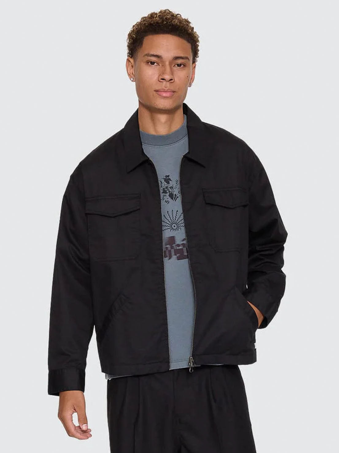 Thrills - Chaotic Interventions Cropped Overshirt - Black