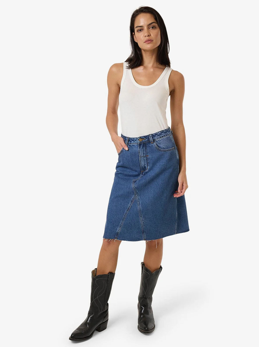 Thrills - Cooper Skirt - Double Rinsed Blues