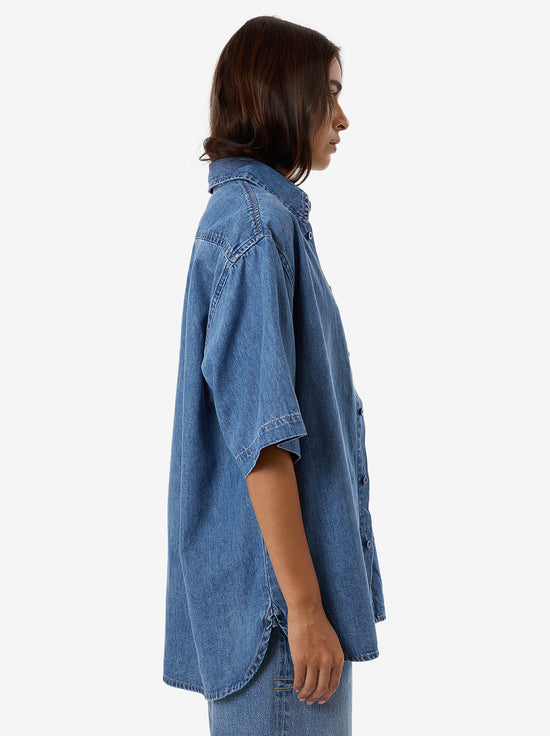 Thrills - Darian Denim Shirt - Dark Dust Blue