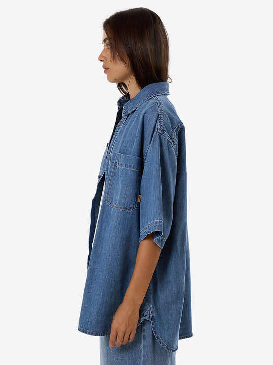 Thrills - Darian Denim Shirt - Dark Dust Blue