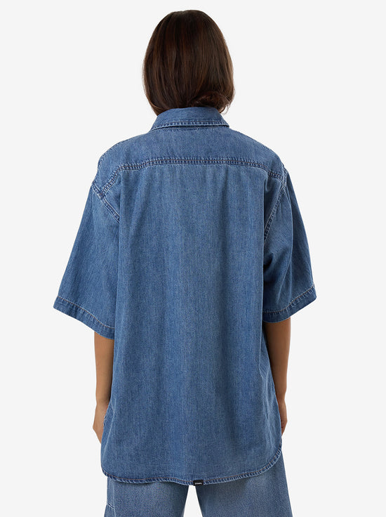 Thrills - Darian Denim Shirt - Dark Dust Blue