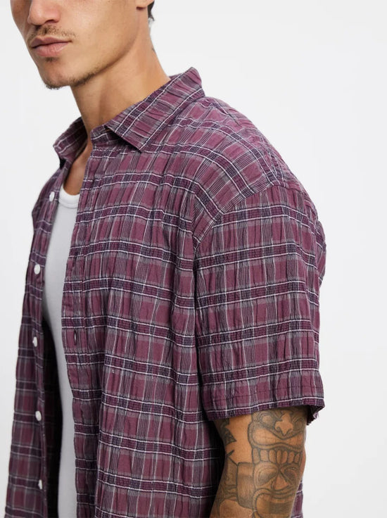 Thrills - Excitement Short Sleeve Cropped Shirt - Shiraz