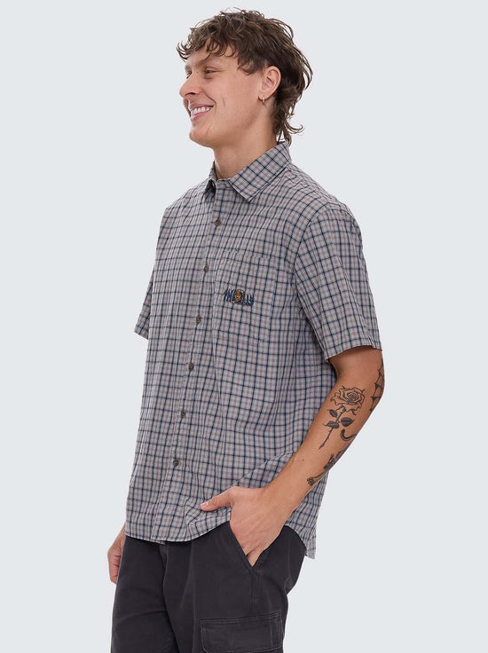 Thrills - Eyes In The Grass Short Sleeve Shirt - Light Grey