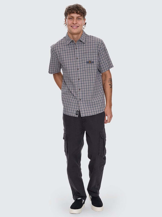 Thrills - Eyes In The Grass Short Sleeve Shirt - Light Grey