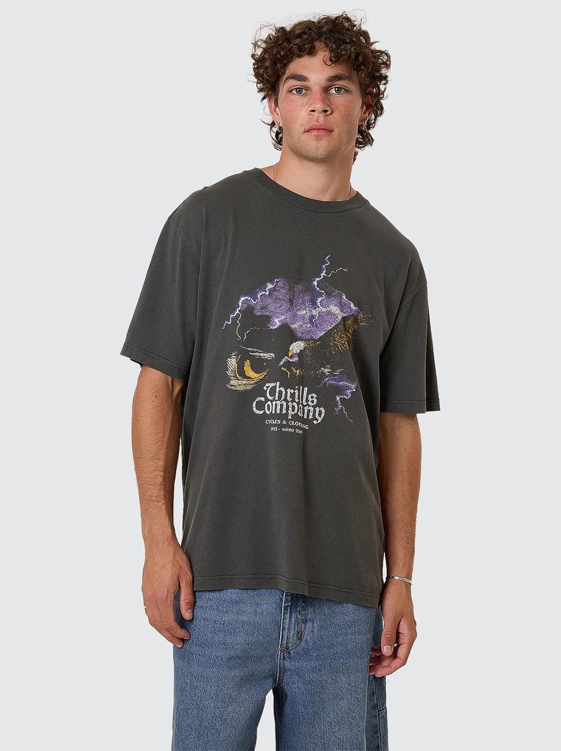 Thrills - Flight Risk Oversize Fit Tee - Merch Black