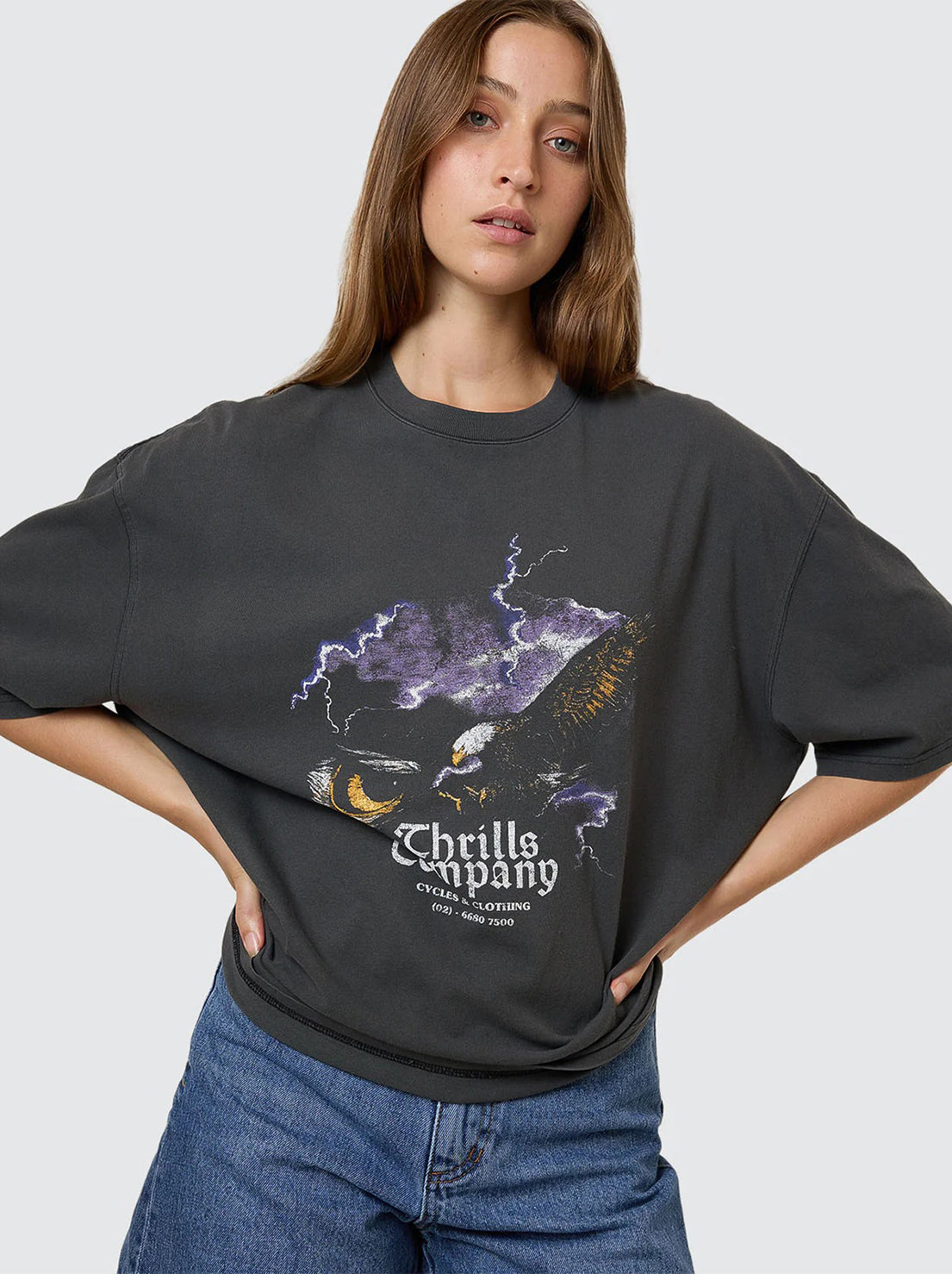 Thrills - Flight Risk Oversized Tee - Merch Black