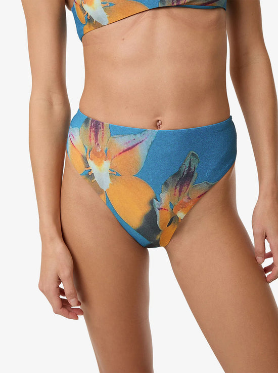 Thrills - Flower Society 90S High Cut Bikini Bottom - Stella Blue