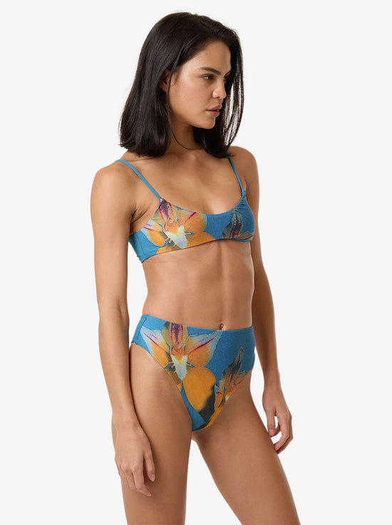 Thrills - Flower Society 90S High Cut Bikini Bottom - Stella Blue