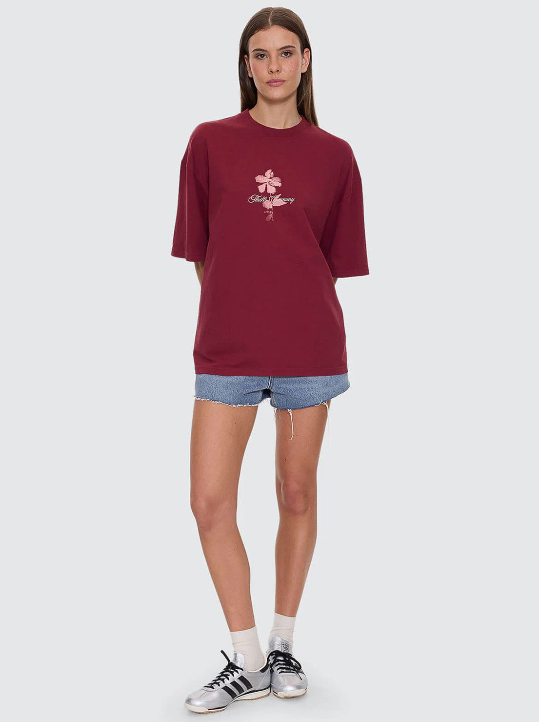 Thrills - Full Bloom Oversized Tee - Pomegranate