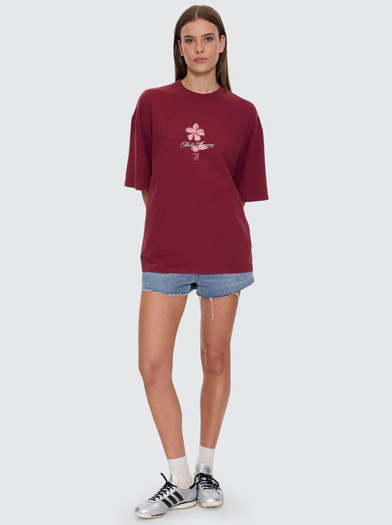 Thrills - Full Bloom Oversized Tee - Pomegranate