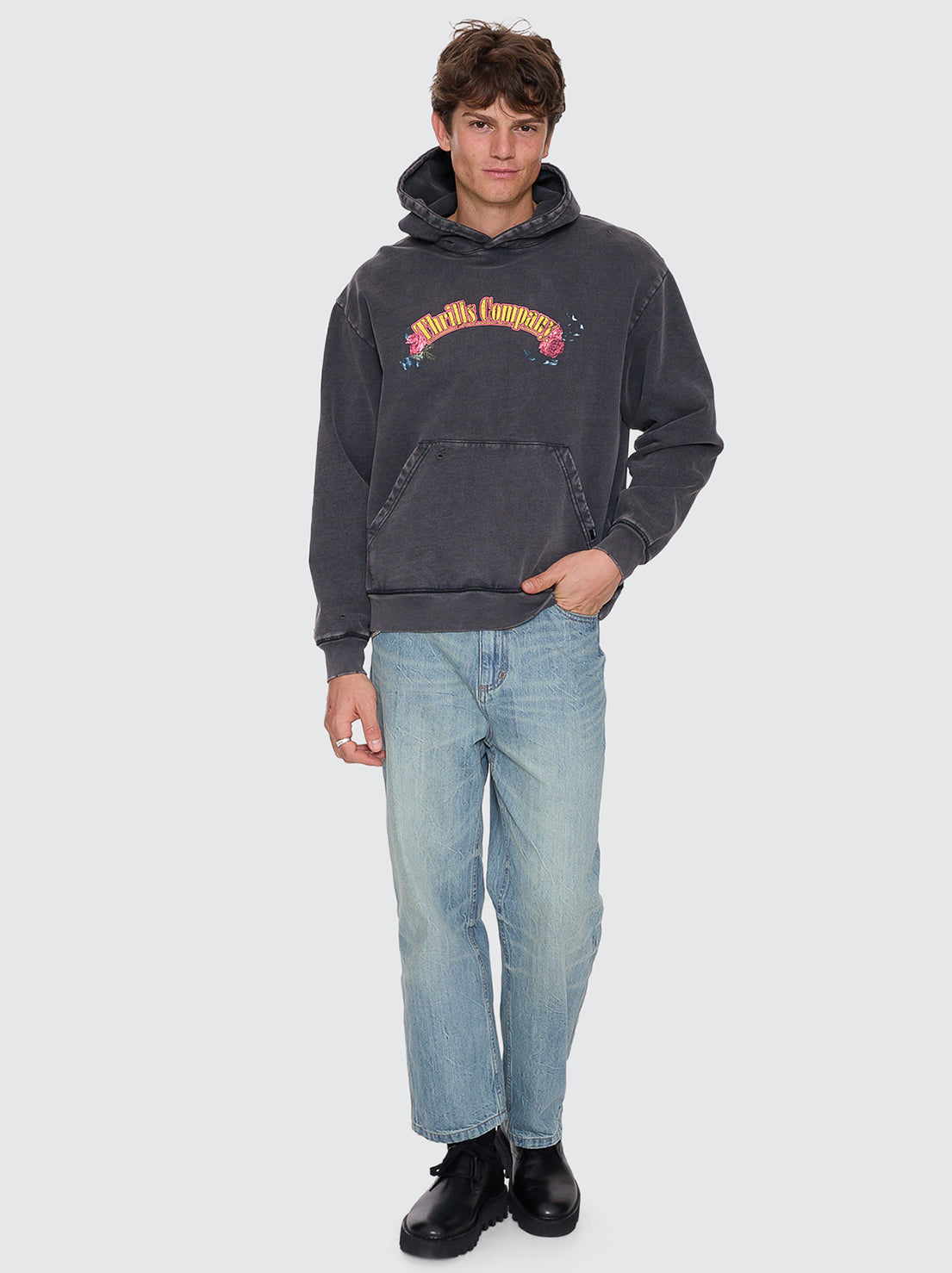 Thrills - Fury Slouch Pull On Cropped Hood - Temple Grey