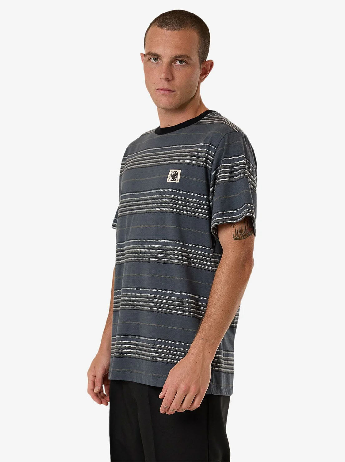 Thrills - Heavy Times Stripe Merch Fit Tee - Light Petrol