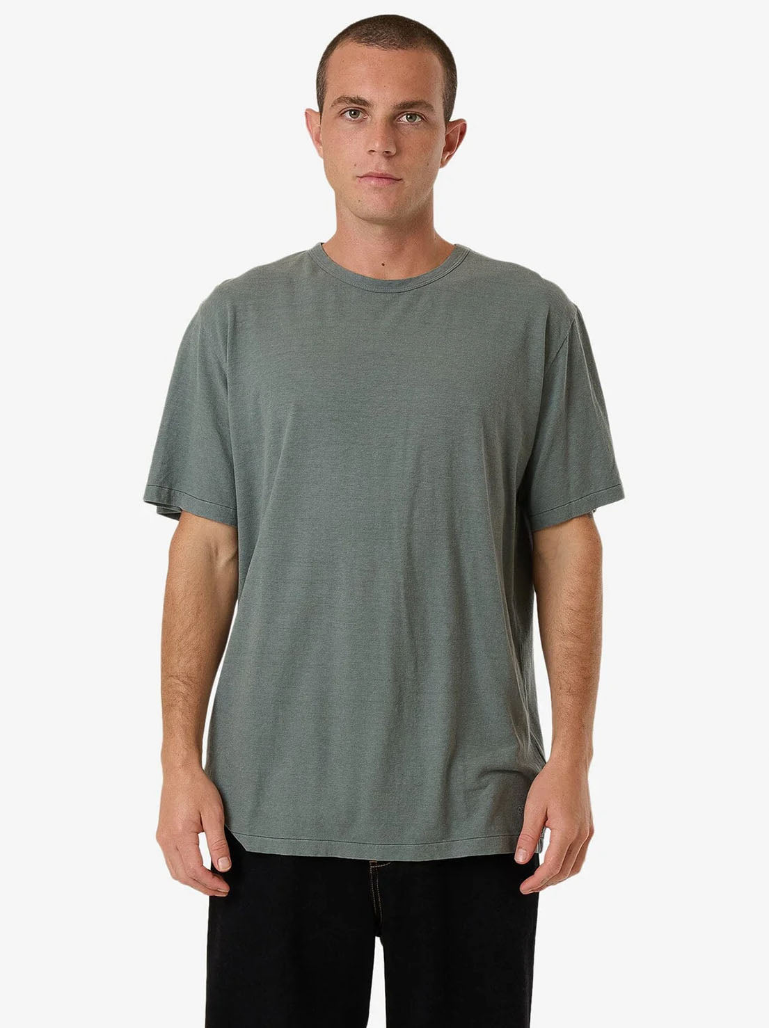 Thrills - Hemp Embro Lightweight Contrast Stitch Merch Fit Tee - Dark Forest