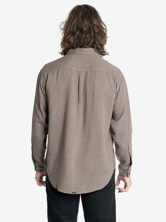 Thrills - Hemp Minimal Thrills Oversized Long Sleeve Shirt - Light Canteen