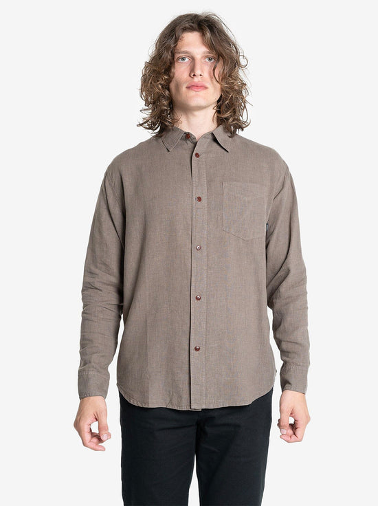 Thrills - Hemp Minimal Thrills Oversized Long Sleeve Shirt - Light Canteen