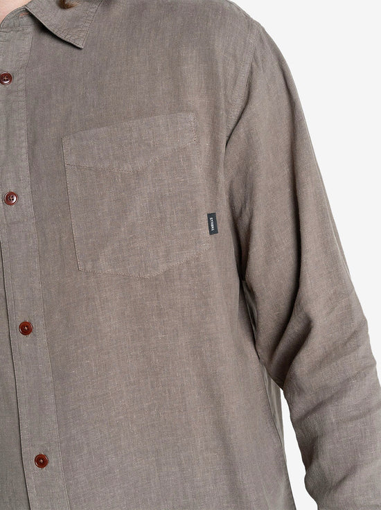 Thrills - Hemp Minimal Thrills Oversized Long Sleeve Shirt - Light Canteen