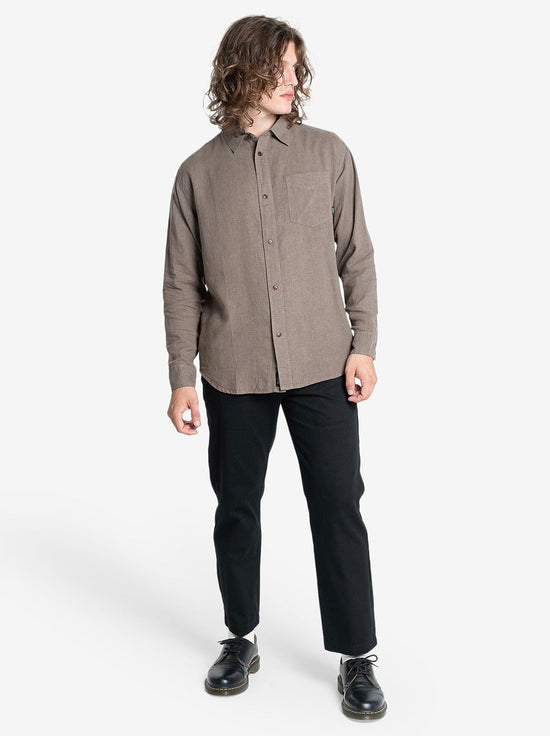 Thrills - Hemp Minimal Thrills Oversized Long Sleeve Shirt - Light Canteen