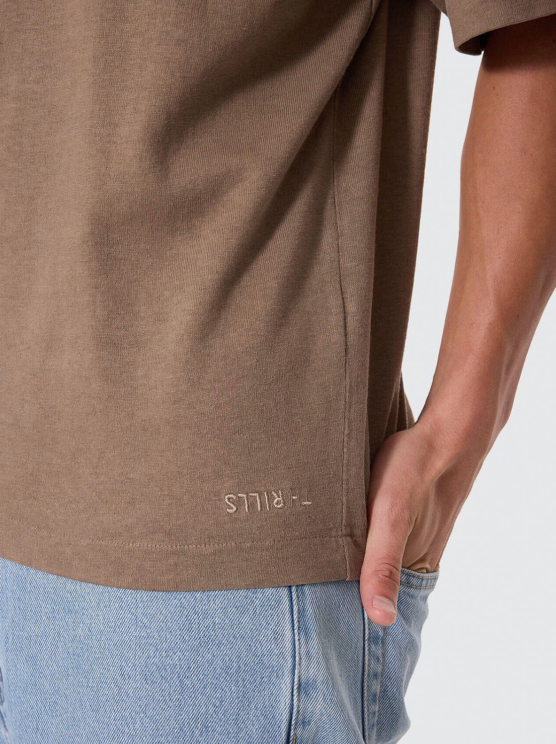 Thrills - Hemp Thrills Embro Oversize Box Crop Tee - Falcon
