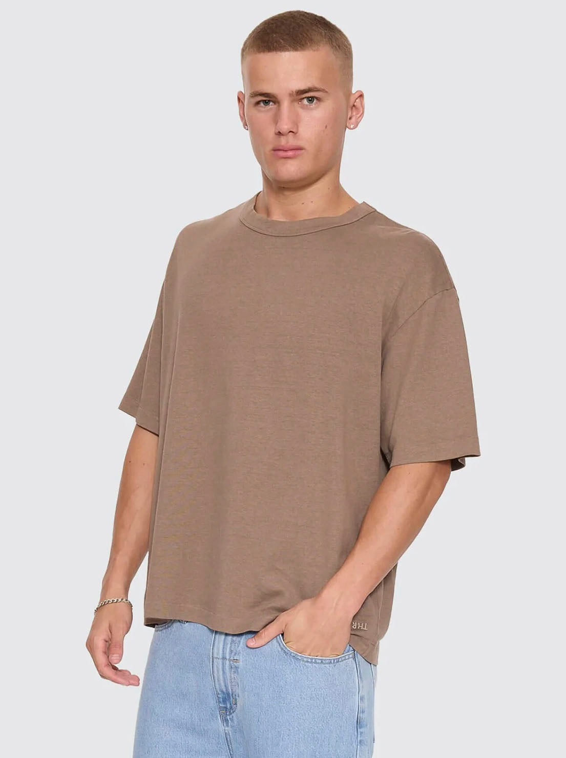 Thrills - Hemp Thrills Embro Oversize Box Crop Tee - Falcon