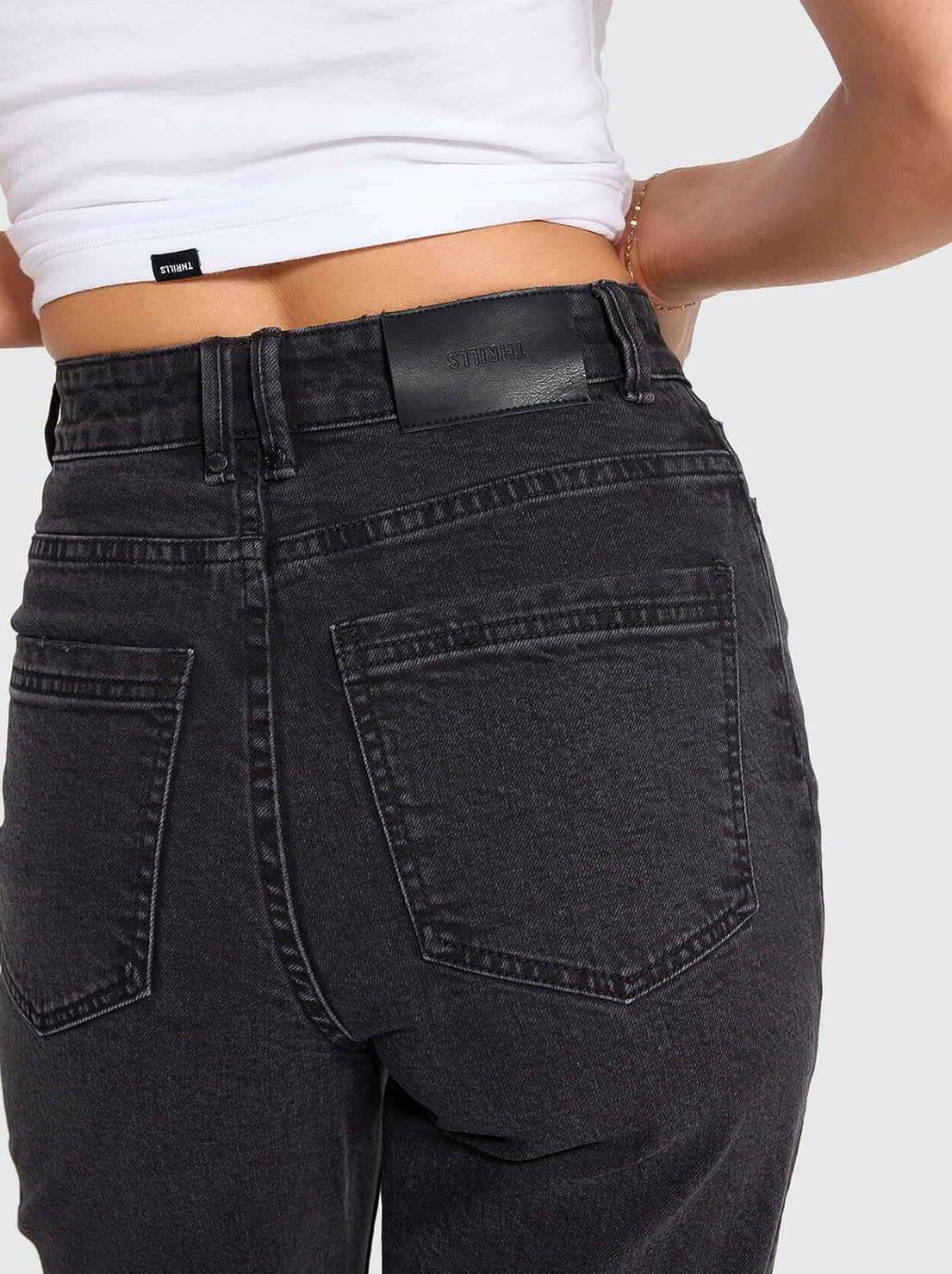 Thrills - Holly High Rise Stretch Wide Jean - Aged Black