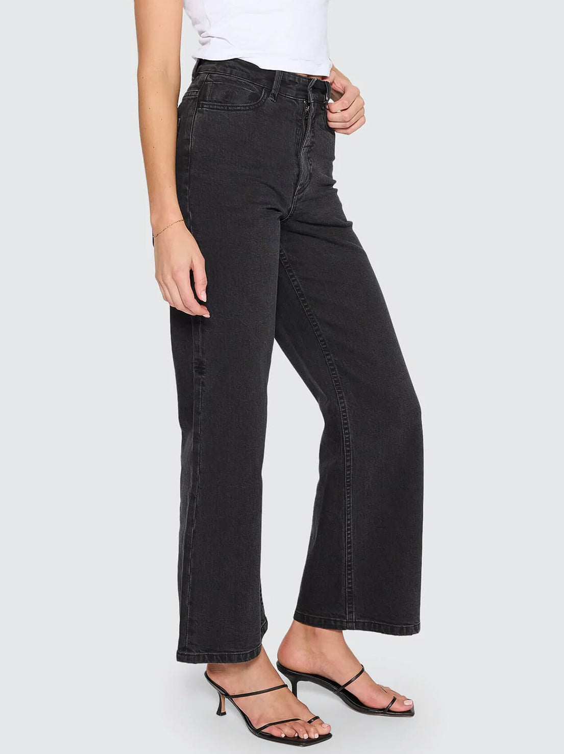 Thrills - Holly High Rise Stretch Wide Jean - Aged Black