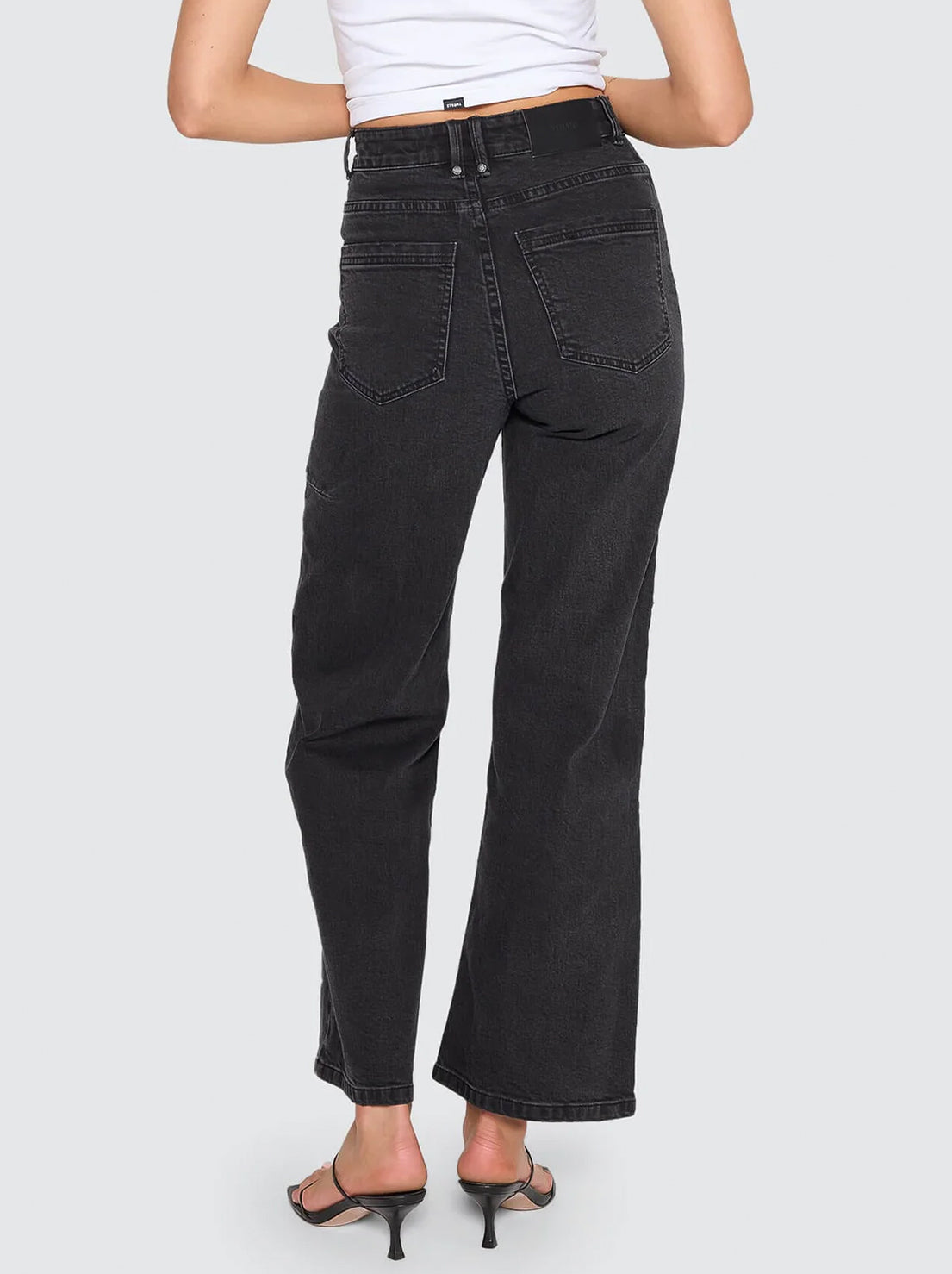 Thrills - Holly High Rise Stretch Wide Jean - Aged Black