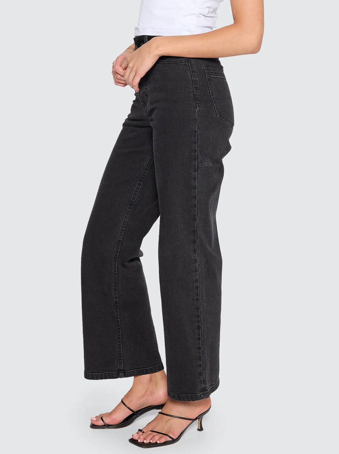 Thrills - Holly High Rise Stretch Wide Jean - Aged Black
