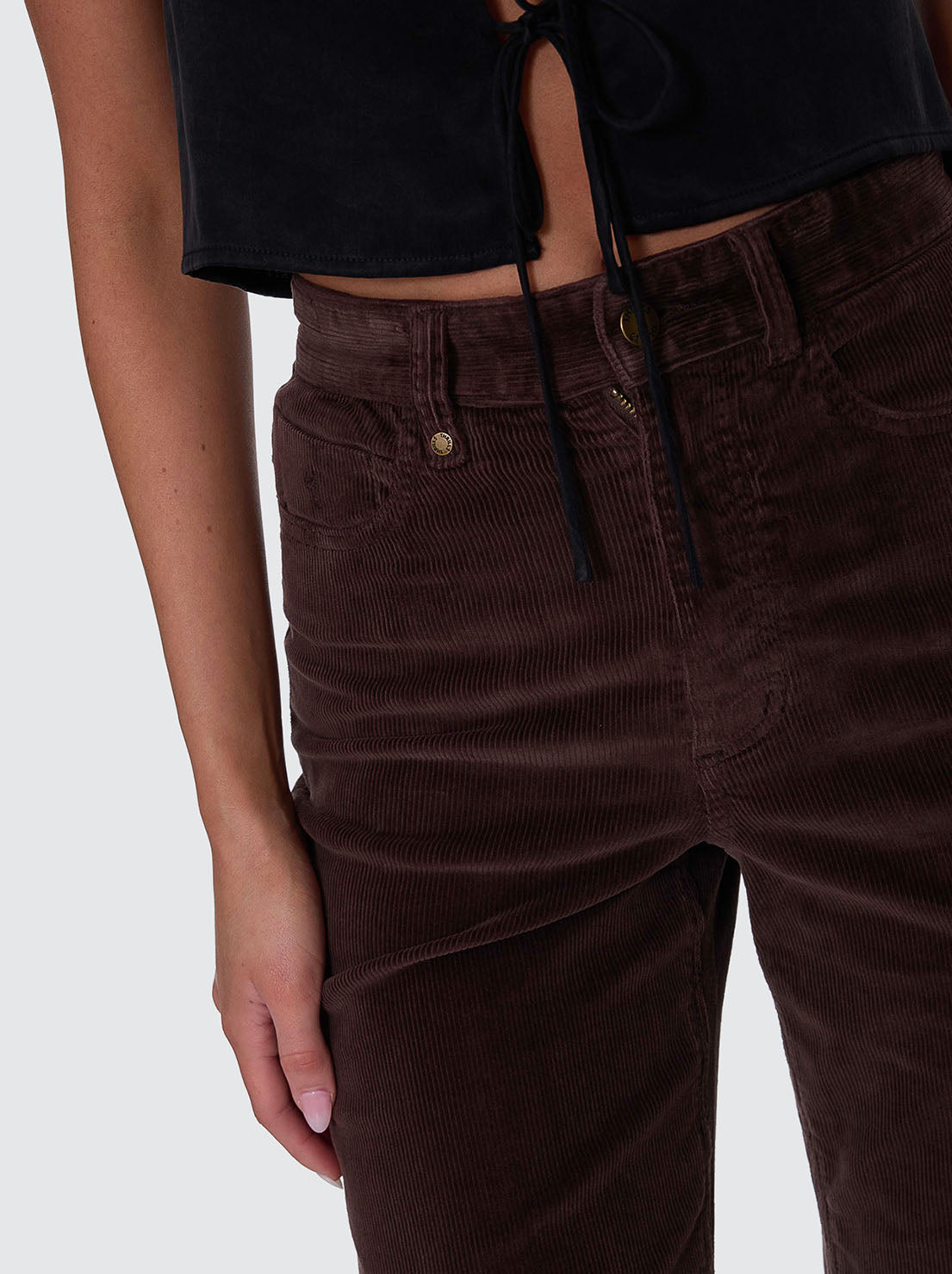Thrills - Holly Stretch Cord Pant - Bitter Chocolate