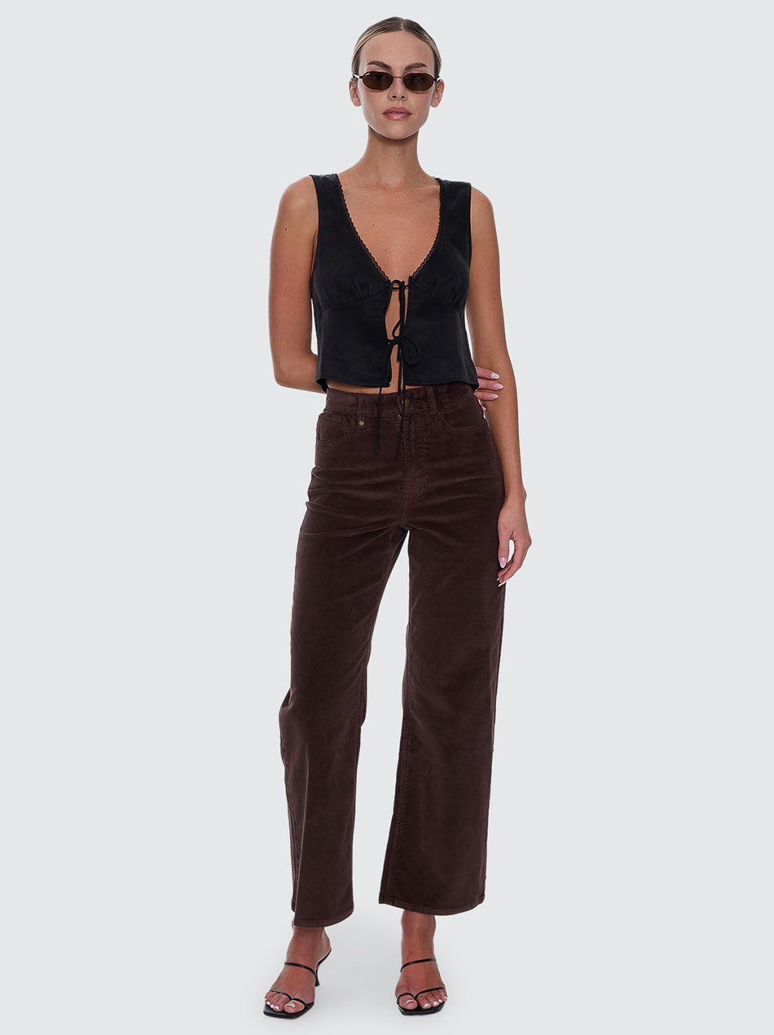 Thrills - Holly Stretch Cord Pant - Bitter Chocolate