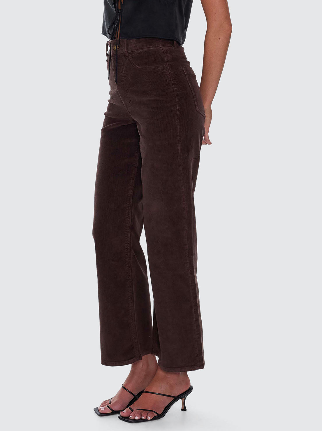 Thrills - Holly Stretch Cord Pant - Bitter Chocolate