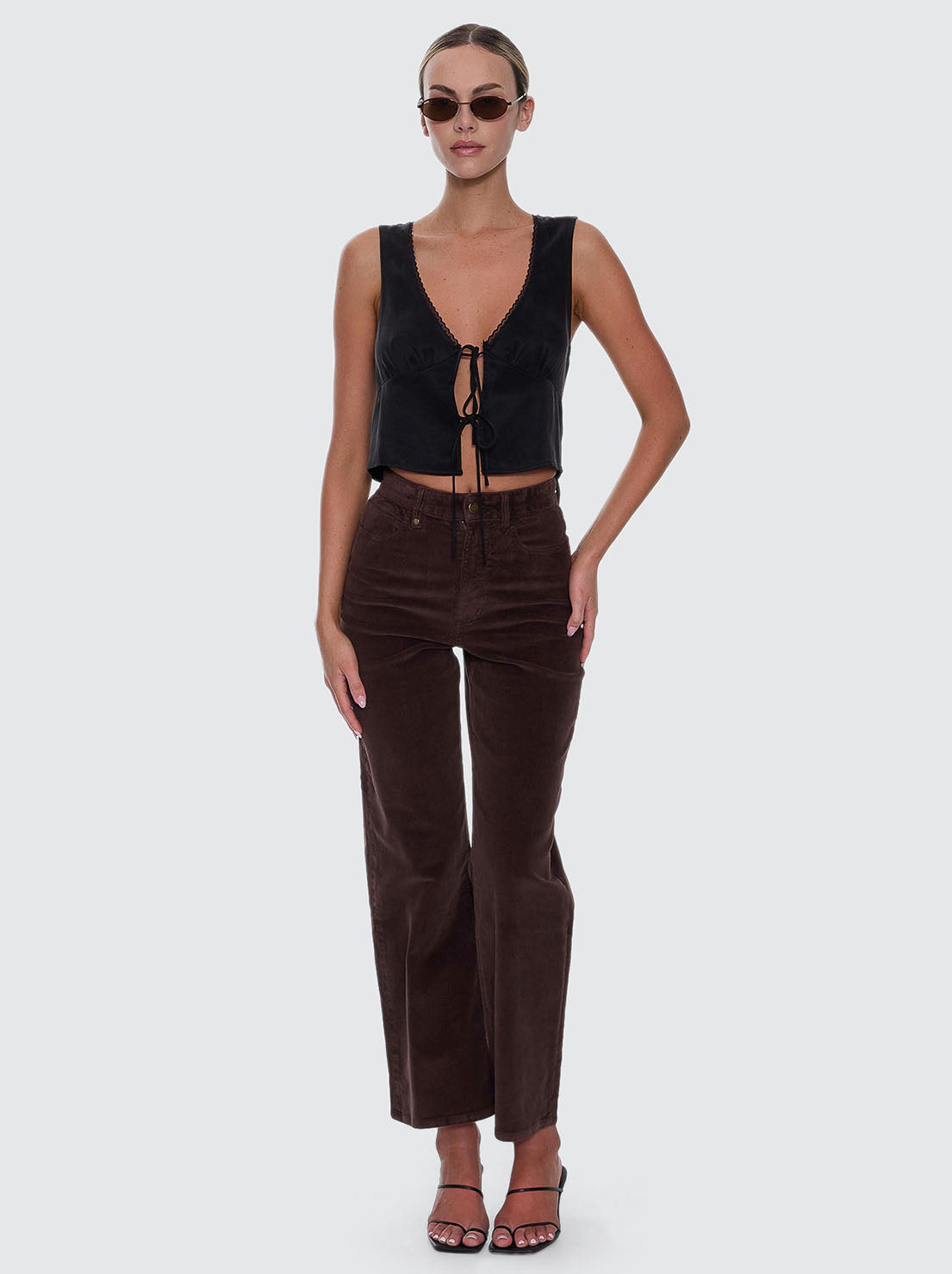 Thrills - Holly Stretch Cord Pant - Bitter Chocolate