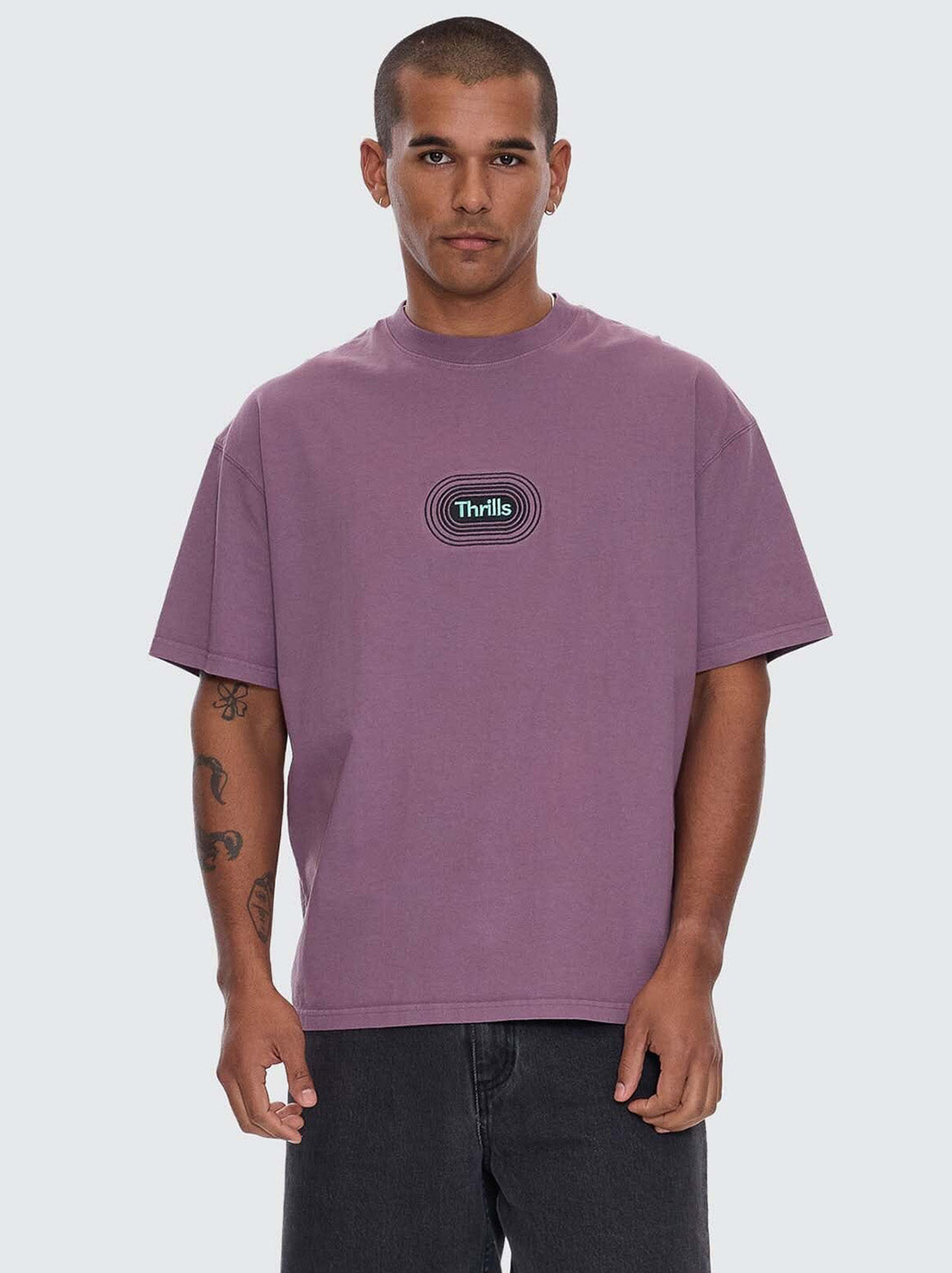 Thrills - It's In The Cards Box Fit Oversize Tee - Vintage Mauve
