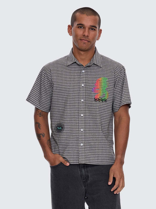 Thrills - It's In The Cards Short Sleeve Cropped Shirt - Black