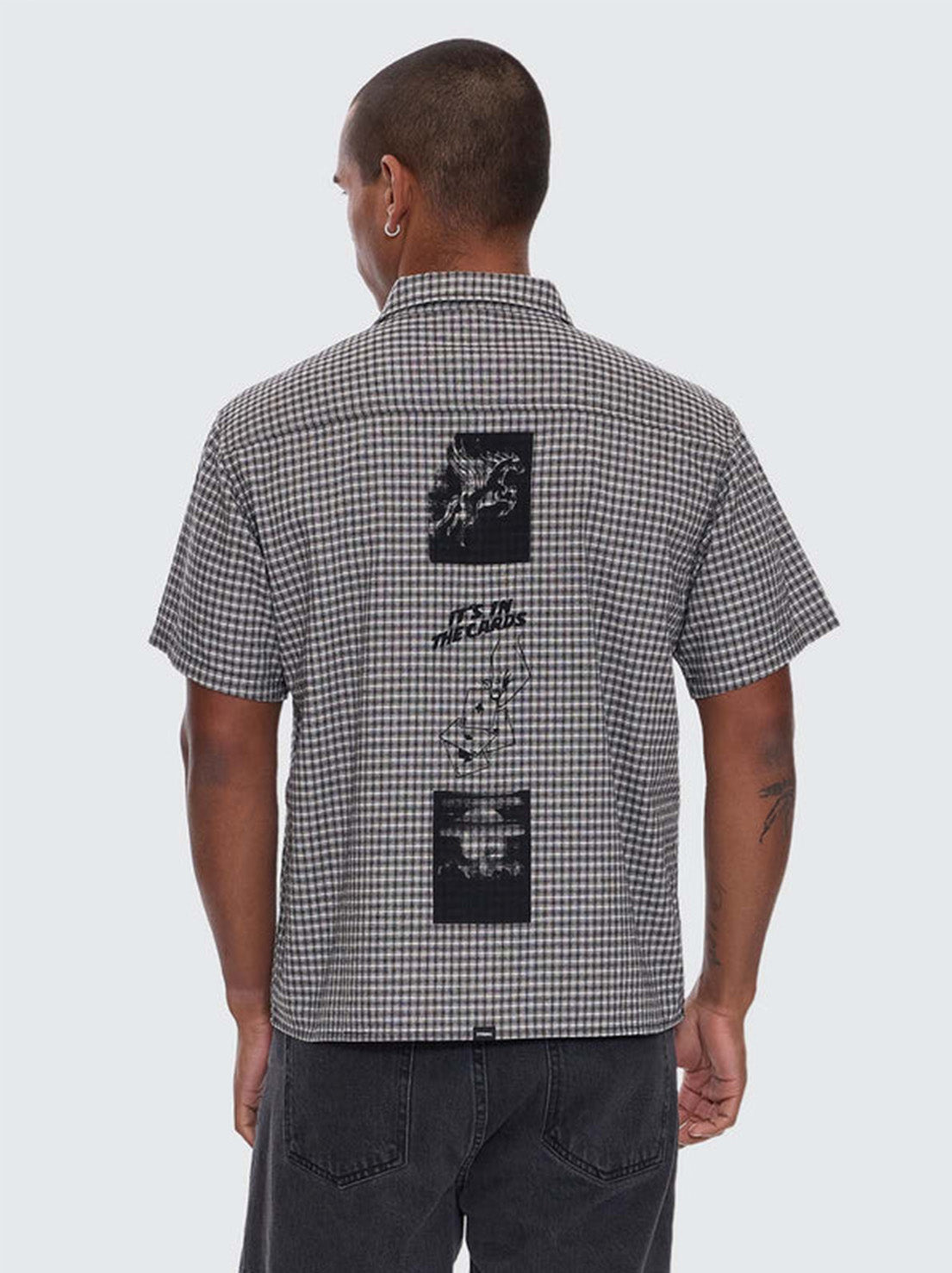 Thrills - It's In The Cards Short Sleeve Cropped Shirt - Black