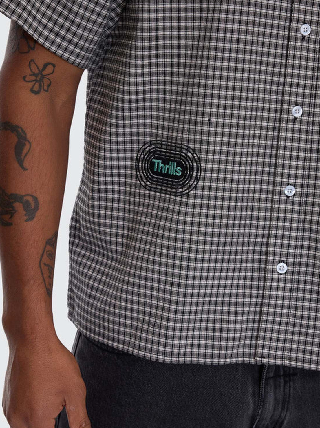 Thrills - It's In The Cards Short Sleeve Cropped Shirt - Black