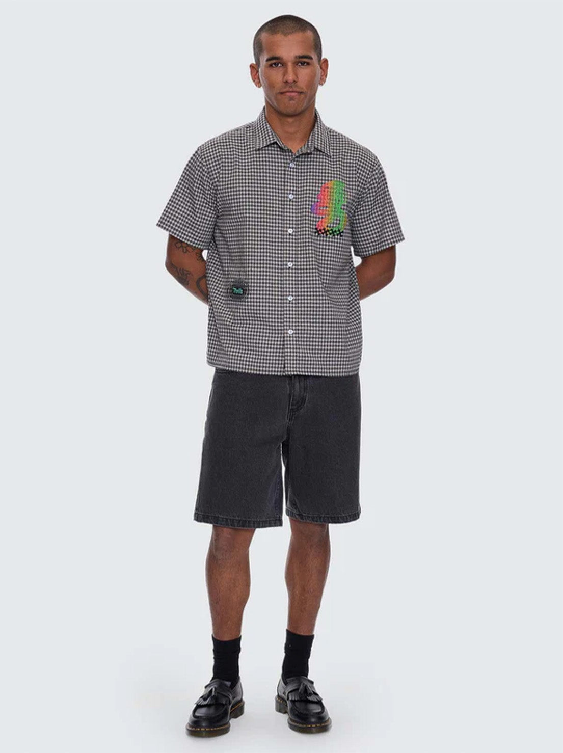 Thrills - It's In The Cards Short Sleeve Cropped Shirt - Black