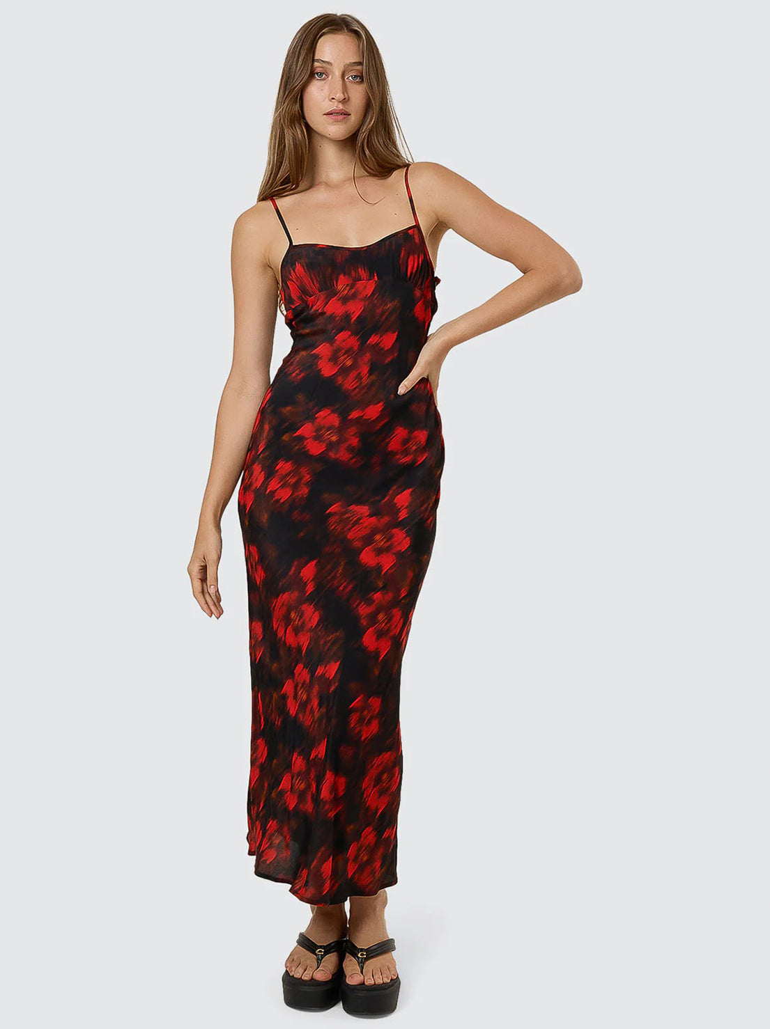 Thrills - Lucky For You Floral Maxi Dress - Redwood