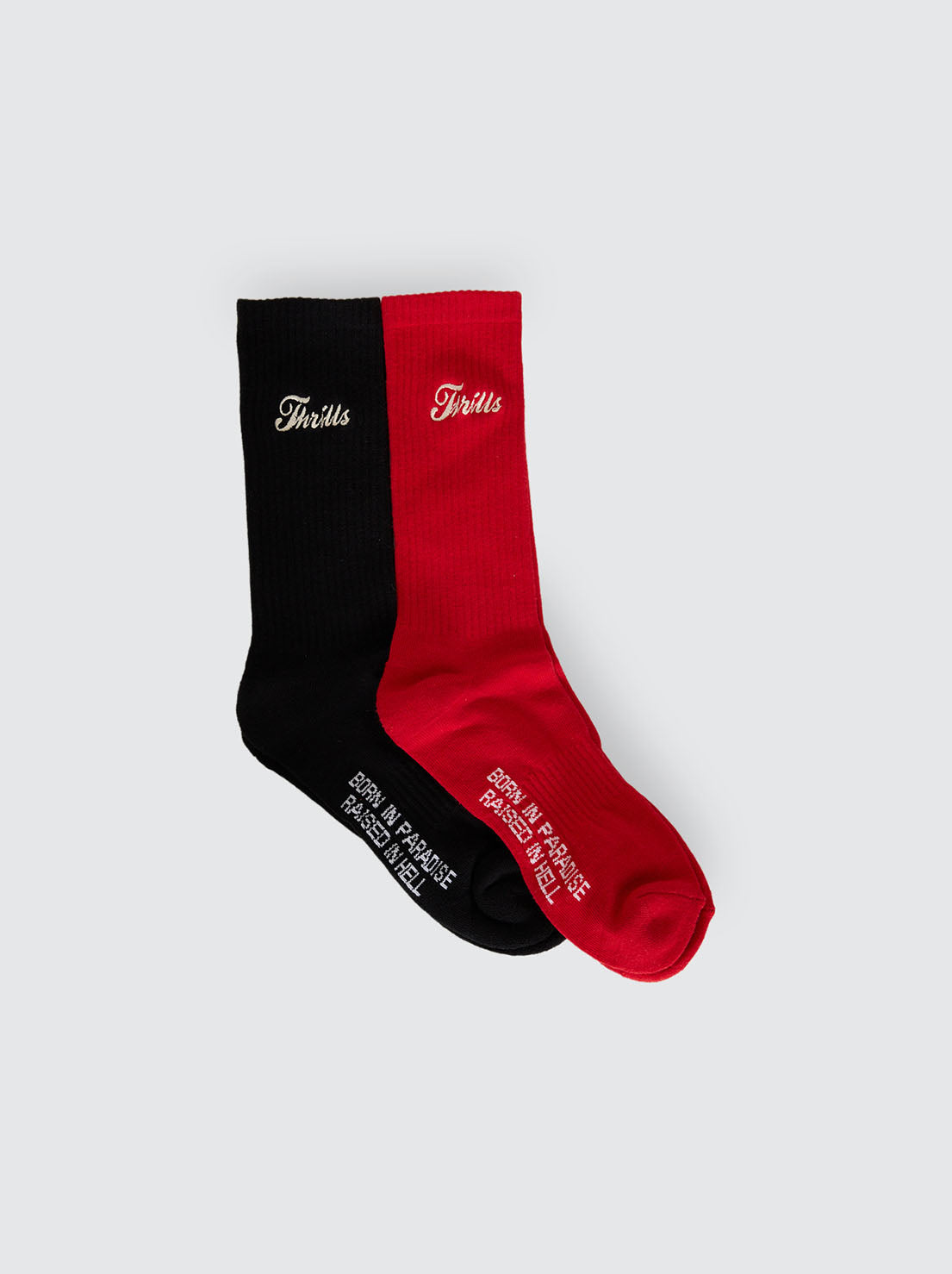 Thrills - Make Em Tough 2 Pack Socks - Black/Scarlet Red