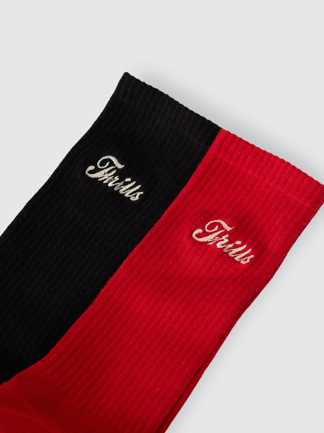 Thrills - Make Em Tough 2 Pack Socks - Black/Scarlet Red