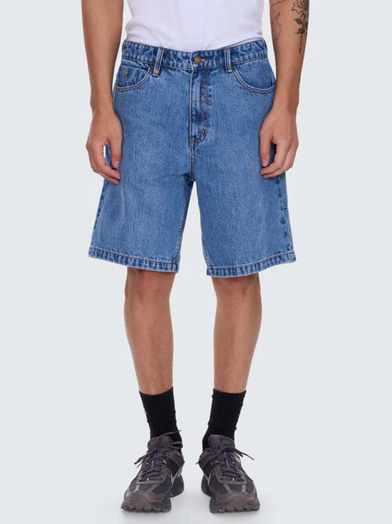 Thrills - Mid Slacker Relaxed Long Denim Short - Deep Vintage Blue