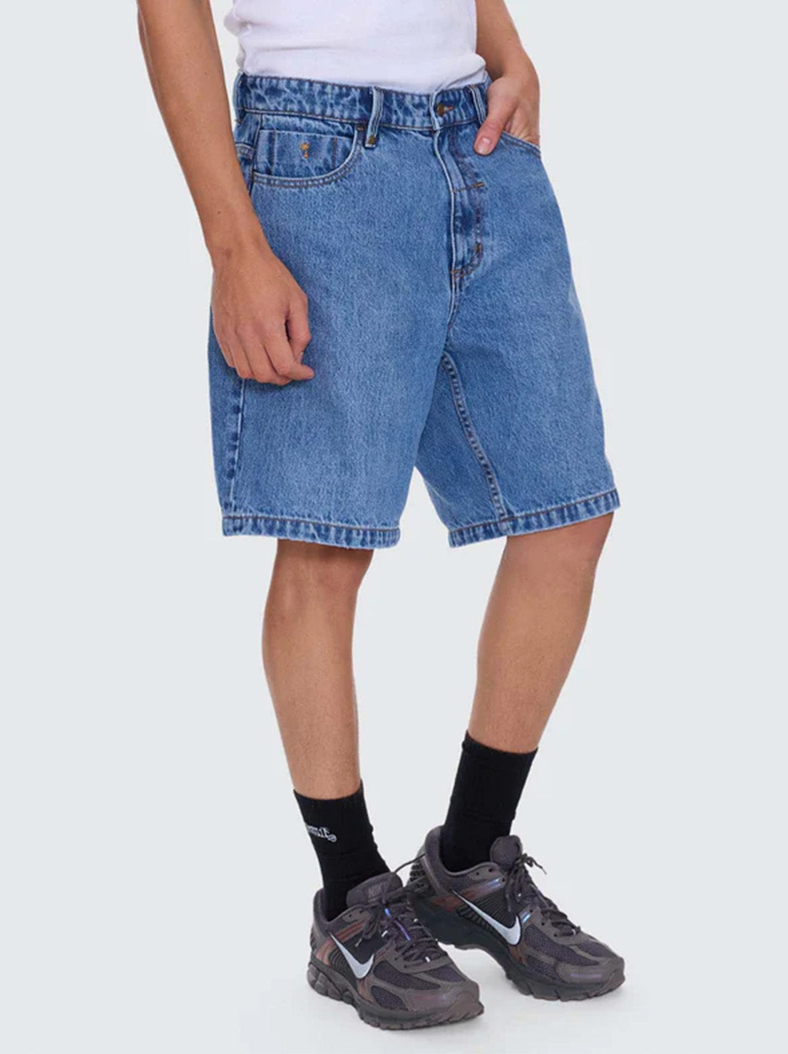 Thrills - Mid Slacker Relaxed Long Denim Short - Deep Vintage Blue