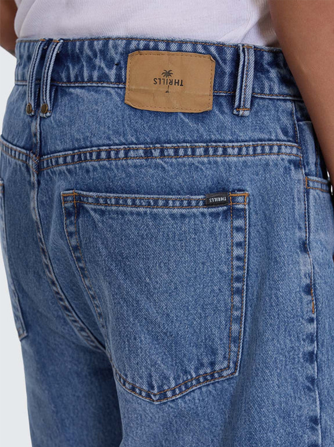 Thrills - Mid Slacker Relaxed Long Denim Short - Deep Vintage Blue