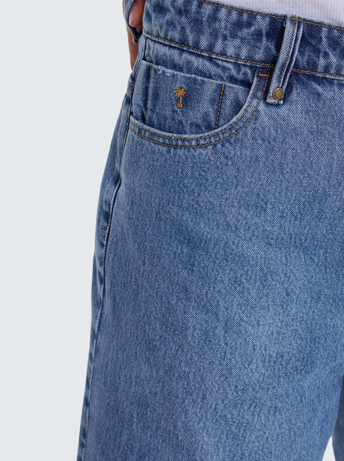 Thrills - Mid Slacker Relaxed Long Denim Short - Deep Vintage Blue