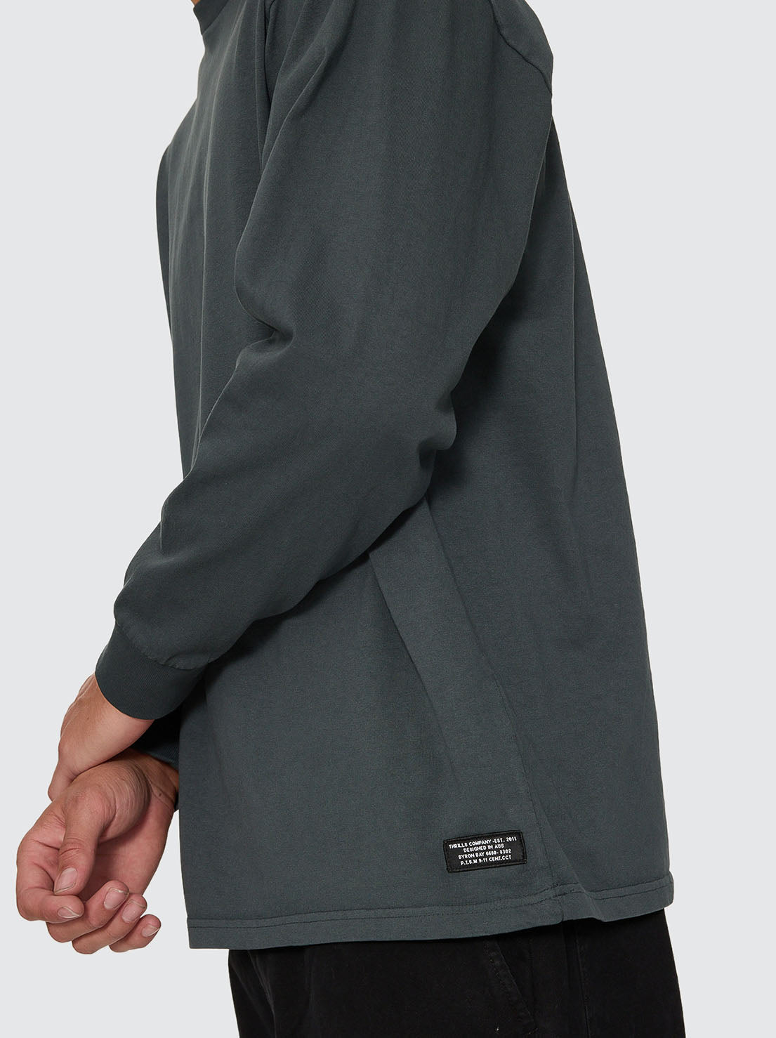 Thrills - Military Oversize Long Sleeve Tee - Petrol
