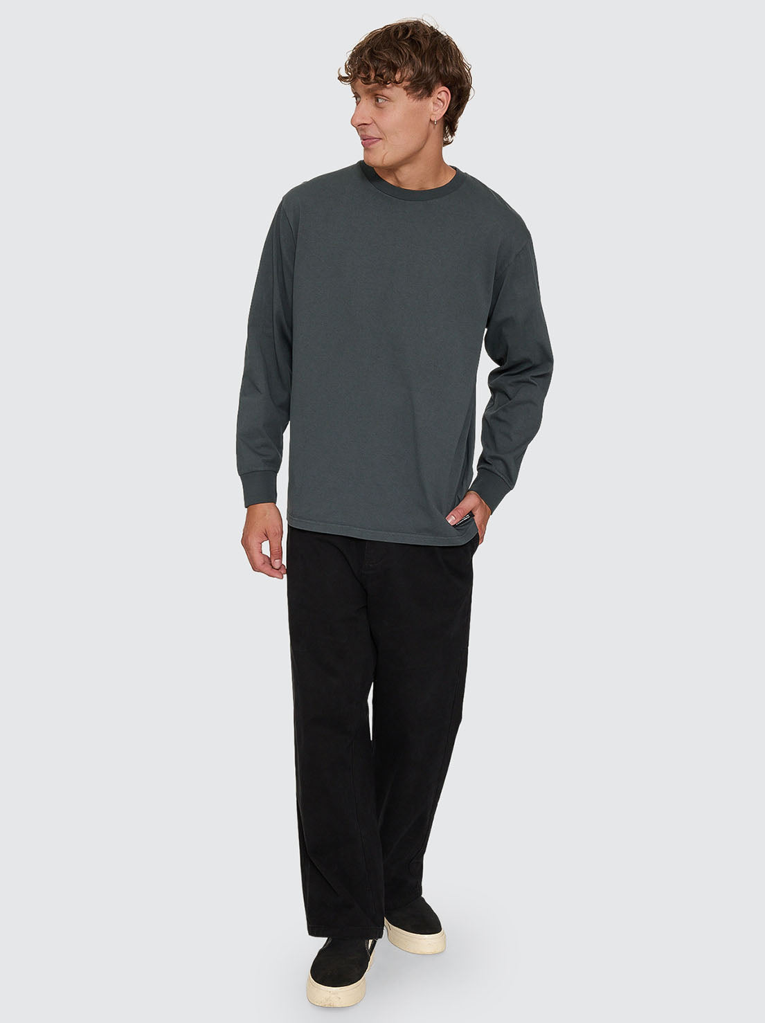 Thrills - Military Oversize Long Sleeve Tee - Petrol