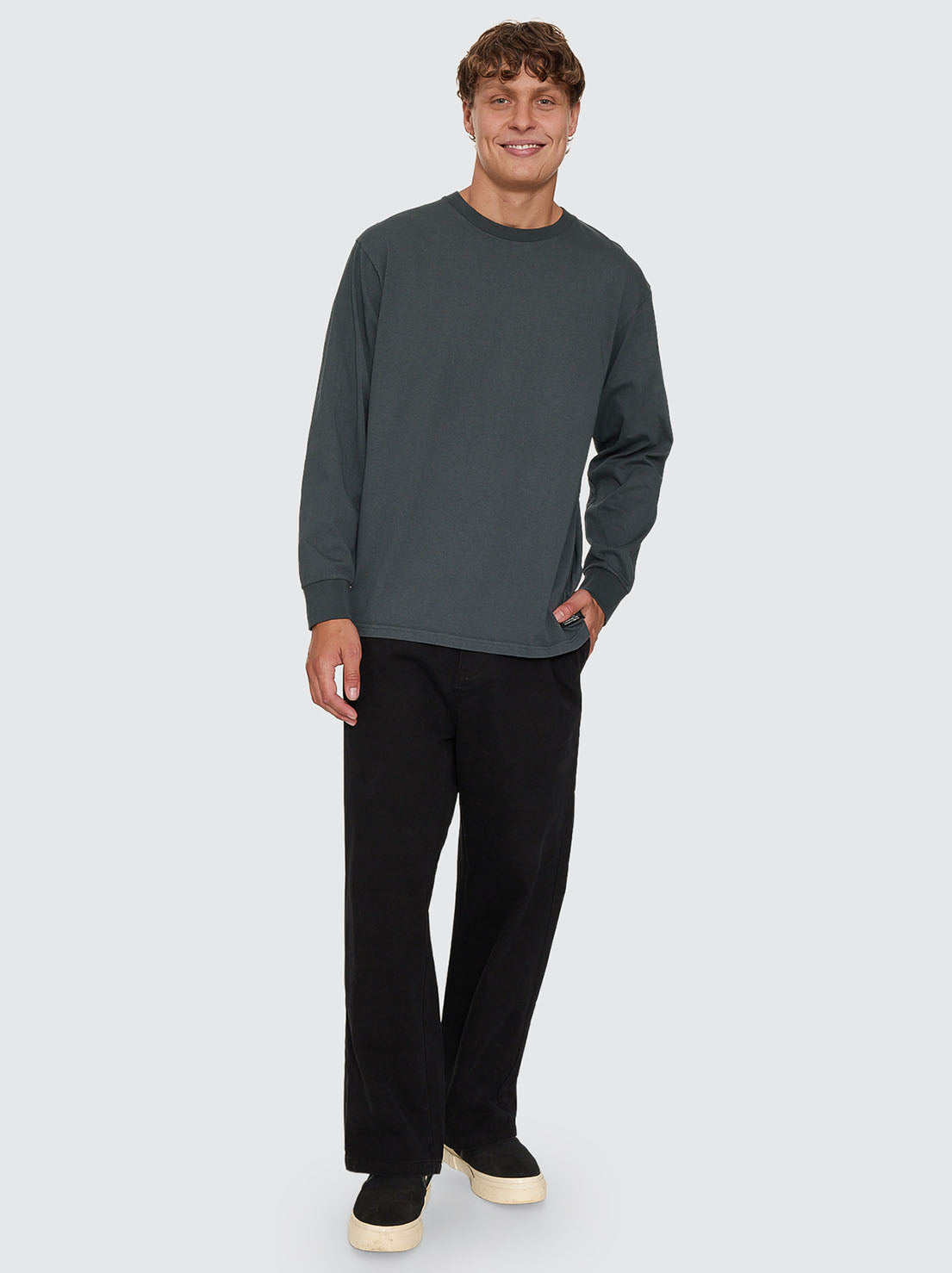 Thrills - Military Oversize Long Sleeve Tee - Petrol