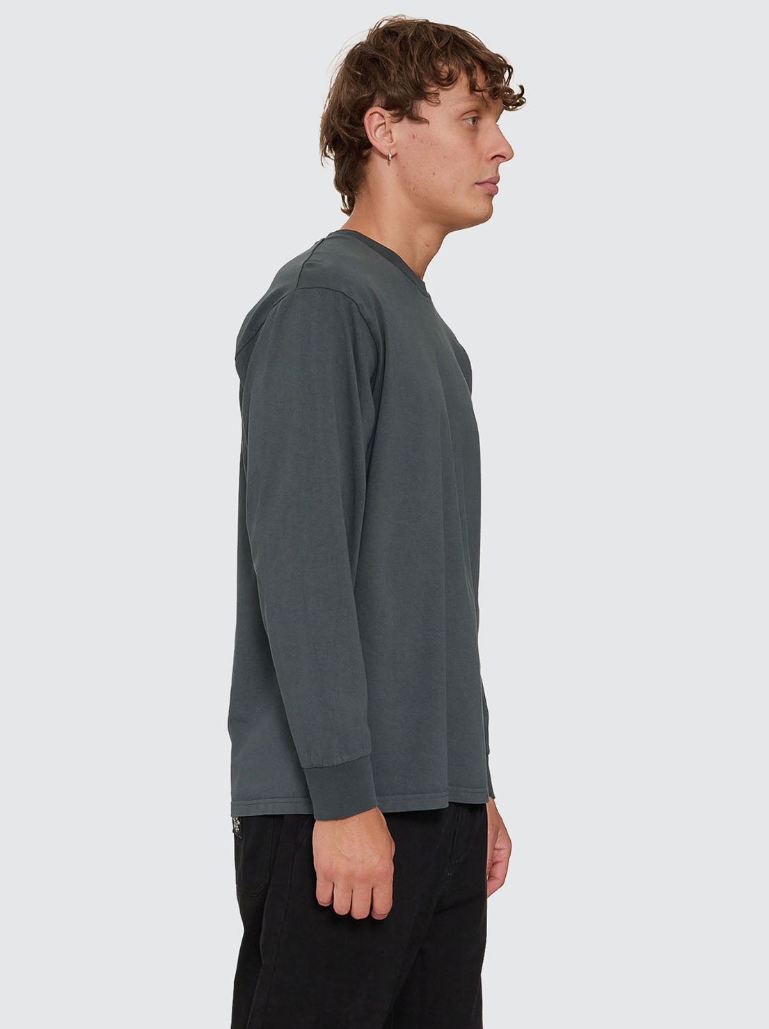 Thrills - Military Oversize Long Sleeve Tee - Petrol