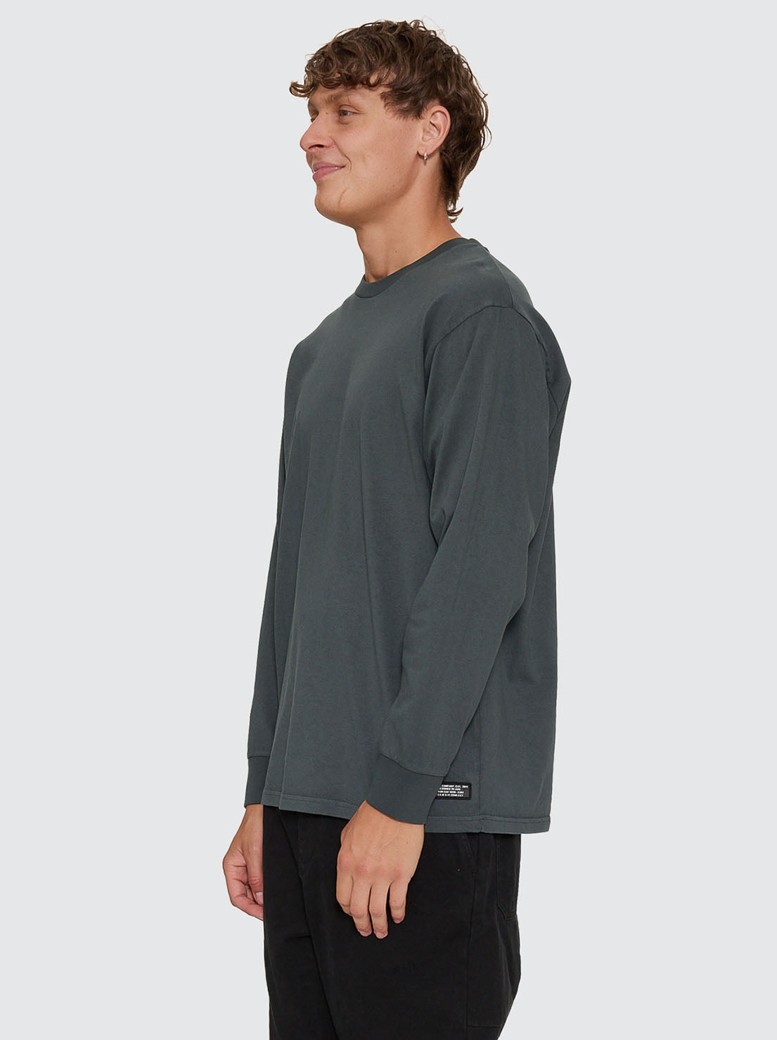 Thrills - Military Oversize Long Sleeve Tee - Petrol