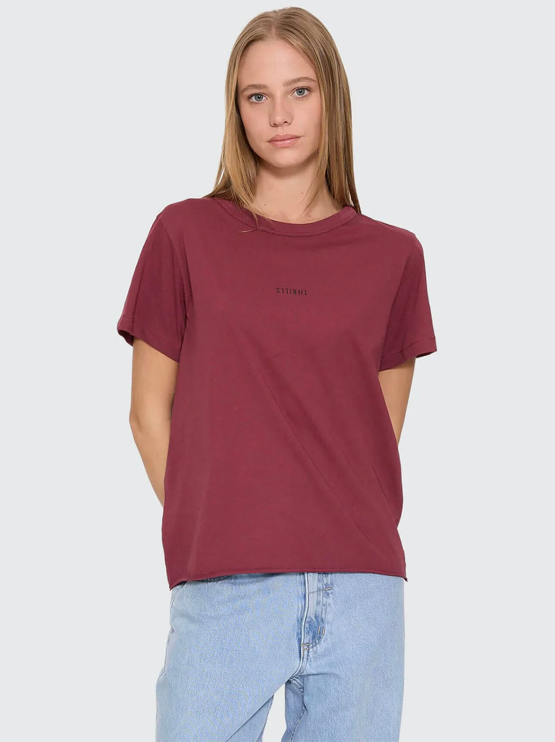 Thrills - Minimal Thrills Relaxed Tee - New Maroon