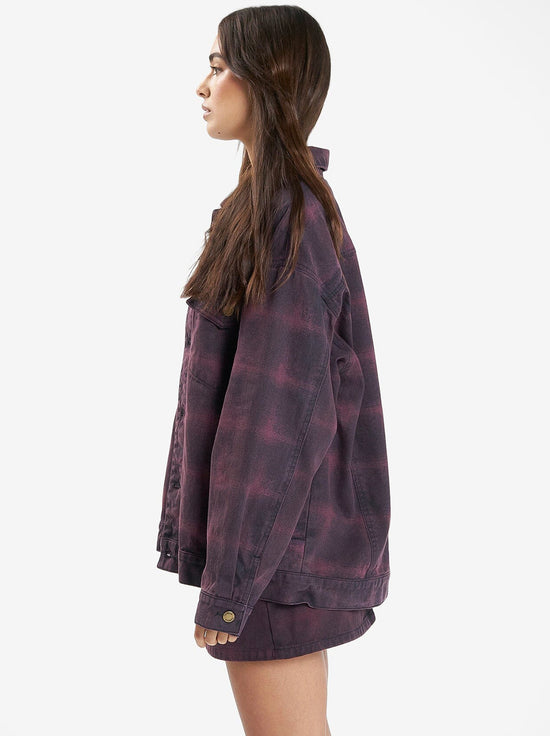 Thrills - Morgan Barrio Check Jacket - Deep Plum